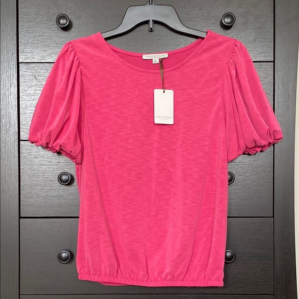 Pink Puff Sleeve Top